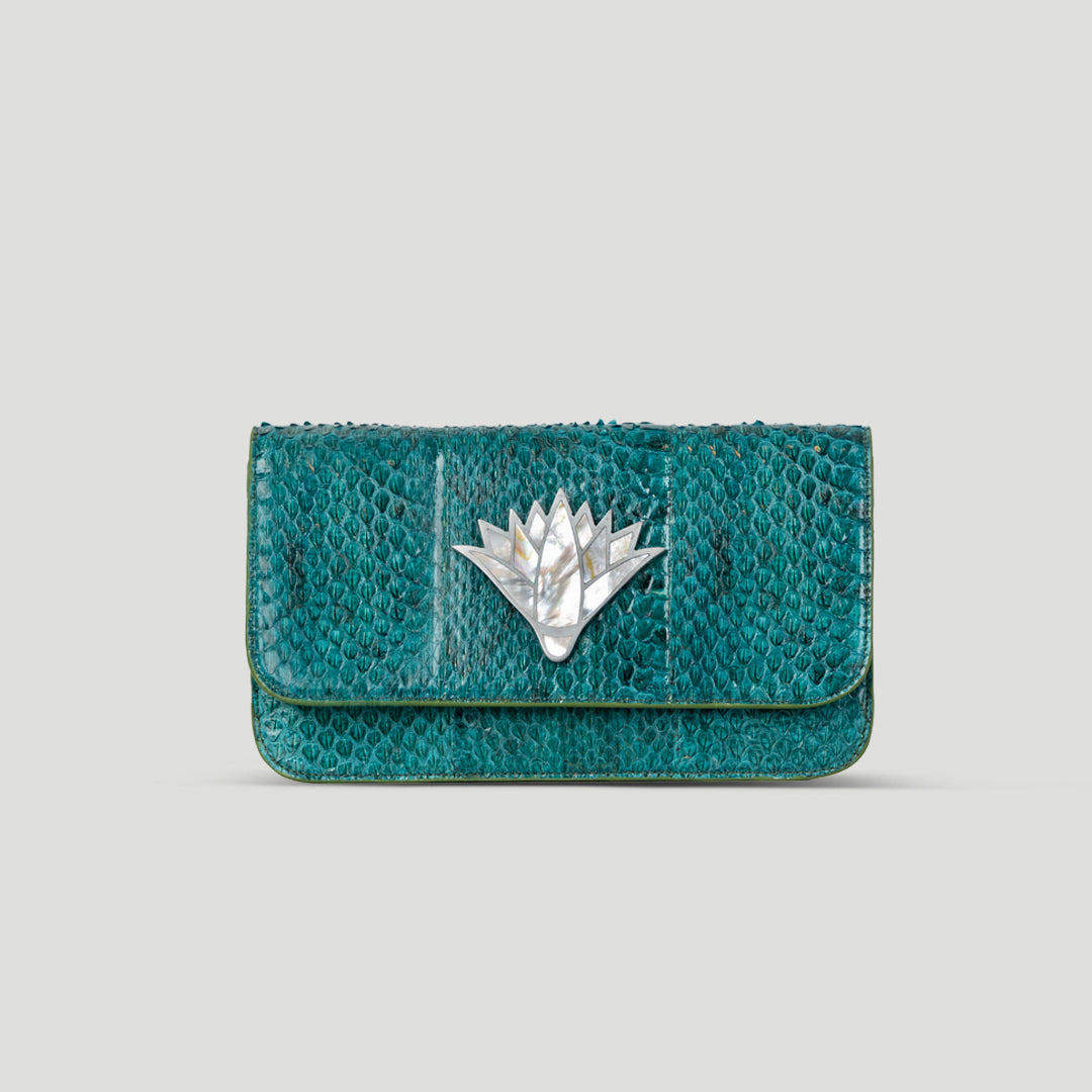 Snake skin clutch women leather handmade in Egypt