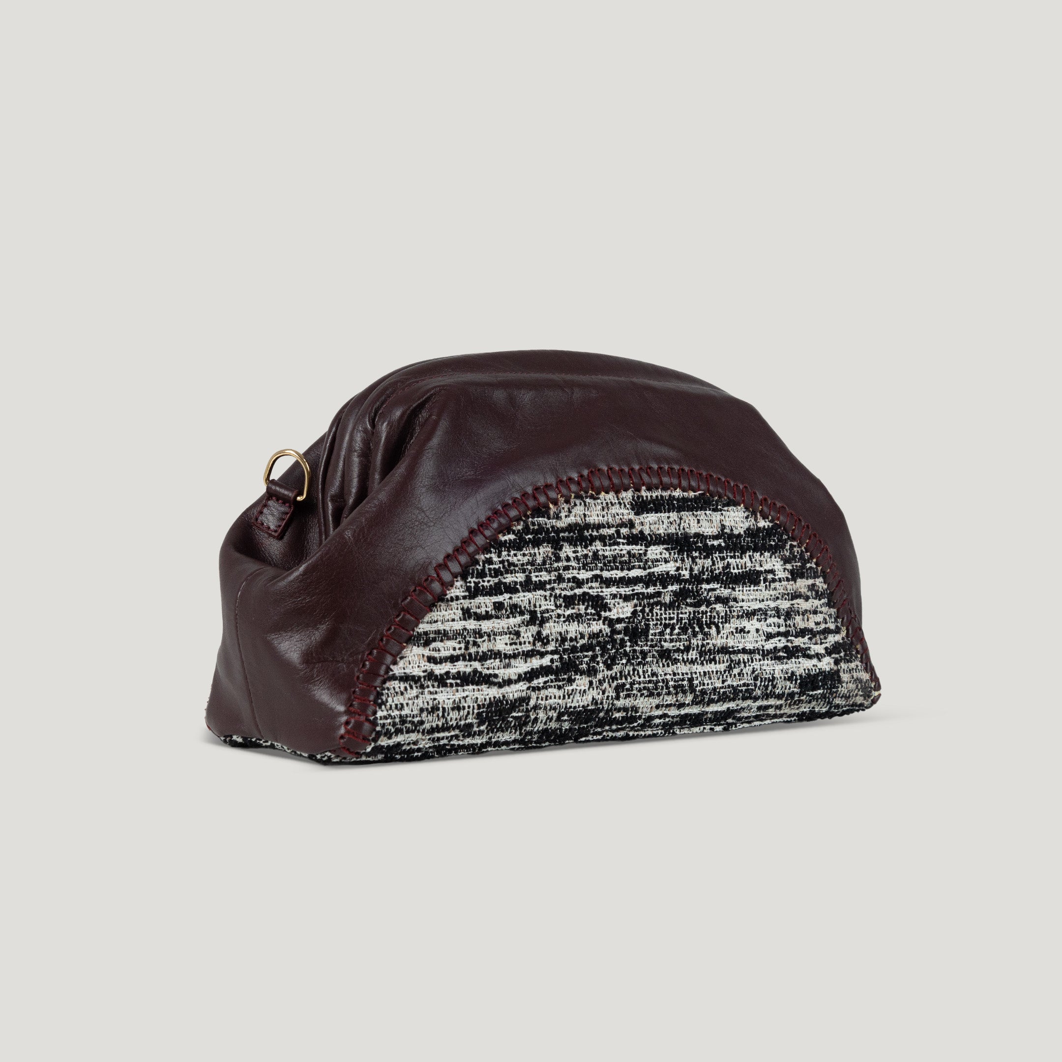 Tweed and Genuine Leather Clutch Cairo Egypt