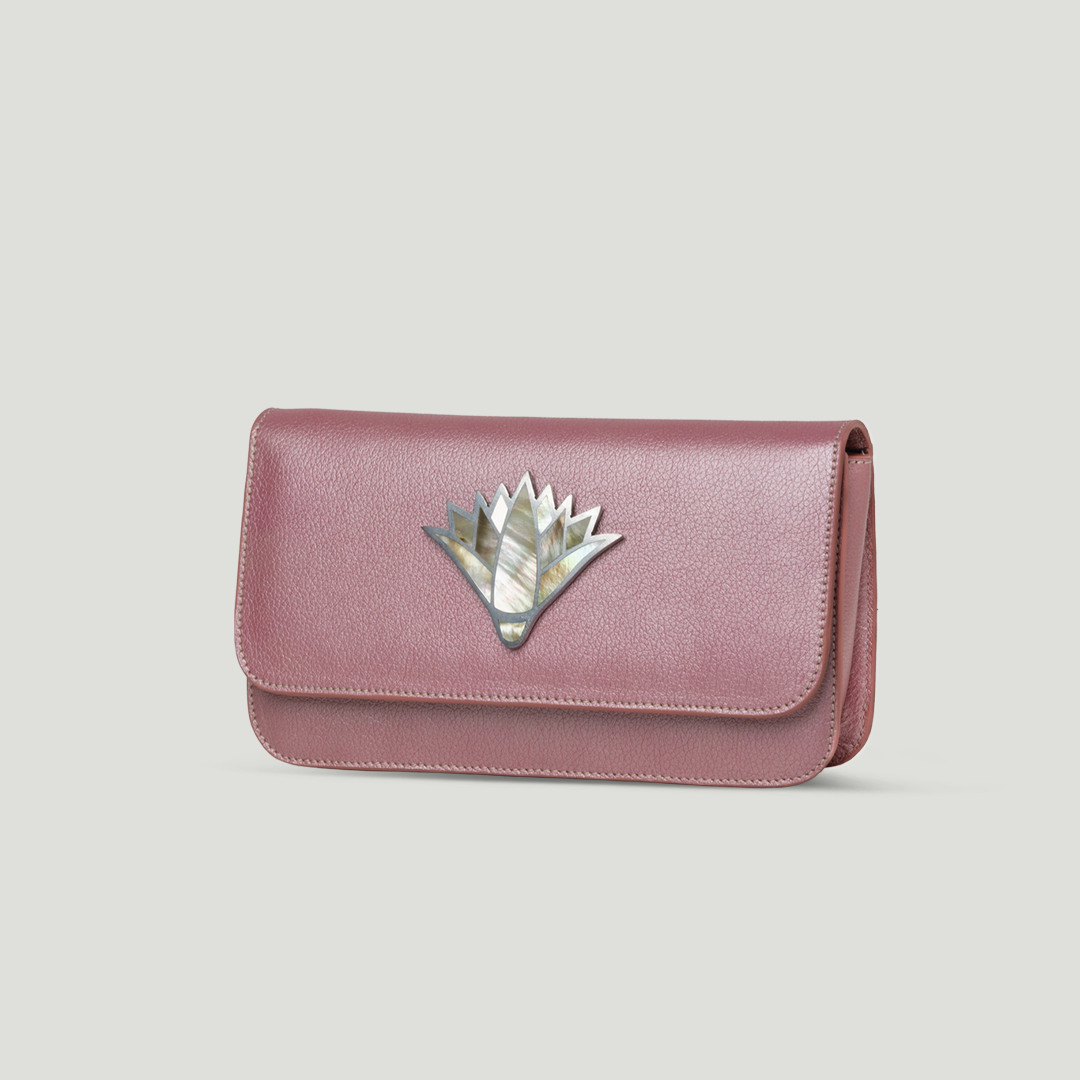 100% genuine leather and snake skin women clutch crossbody bag handmade in Egypt by Nuniz Cairo
