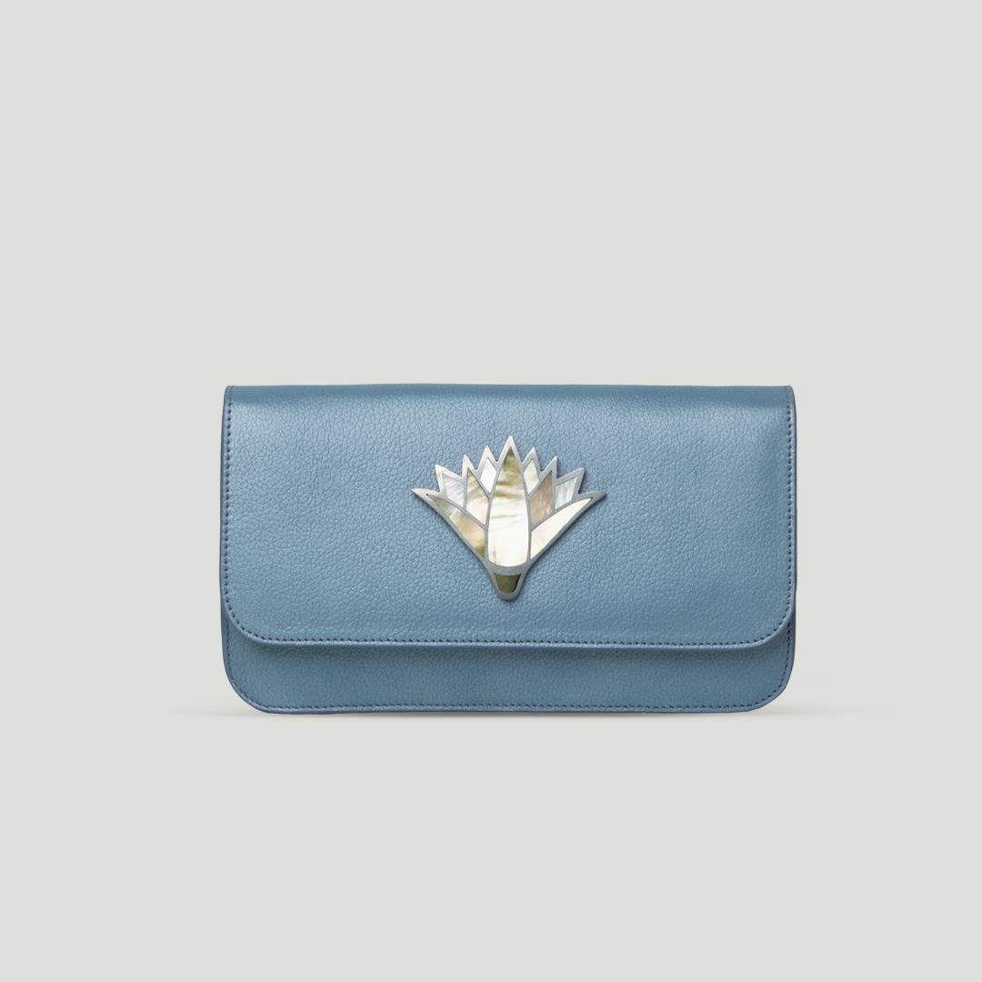 100% genuine leather women clutch crossbody bag handmade in Egypt by Nuniz Cairo