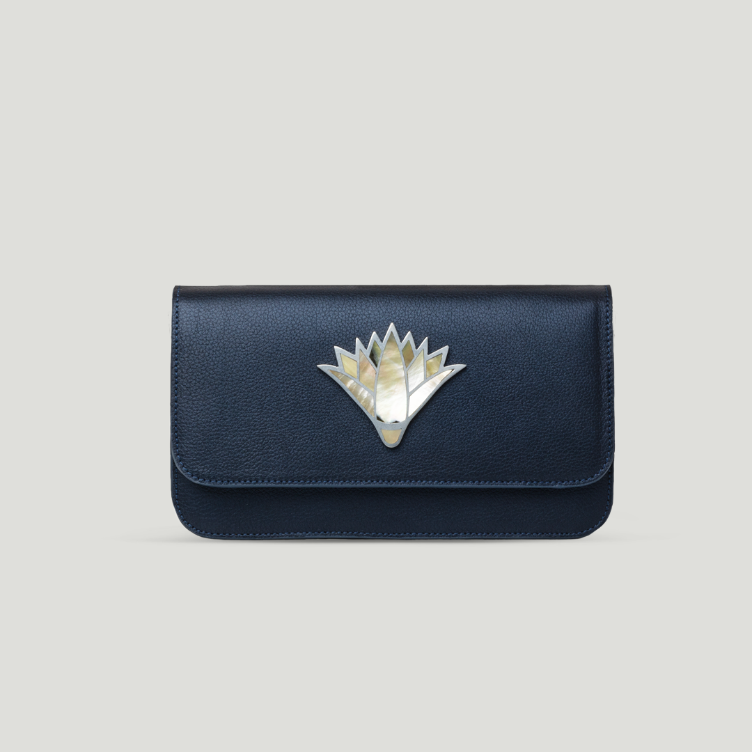 100% genuine leather women clutch crossbody bag handmade in Egypt by Nuniz cairo