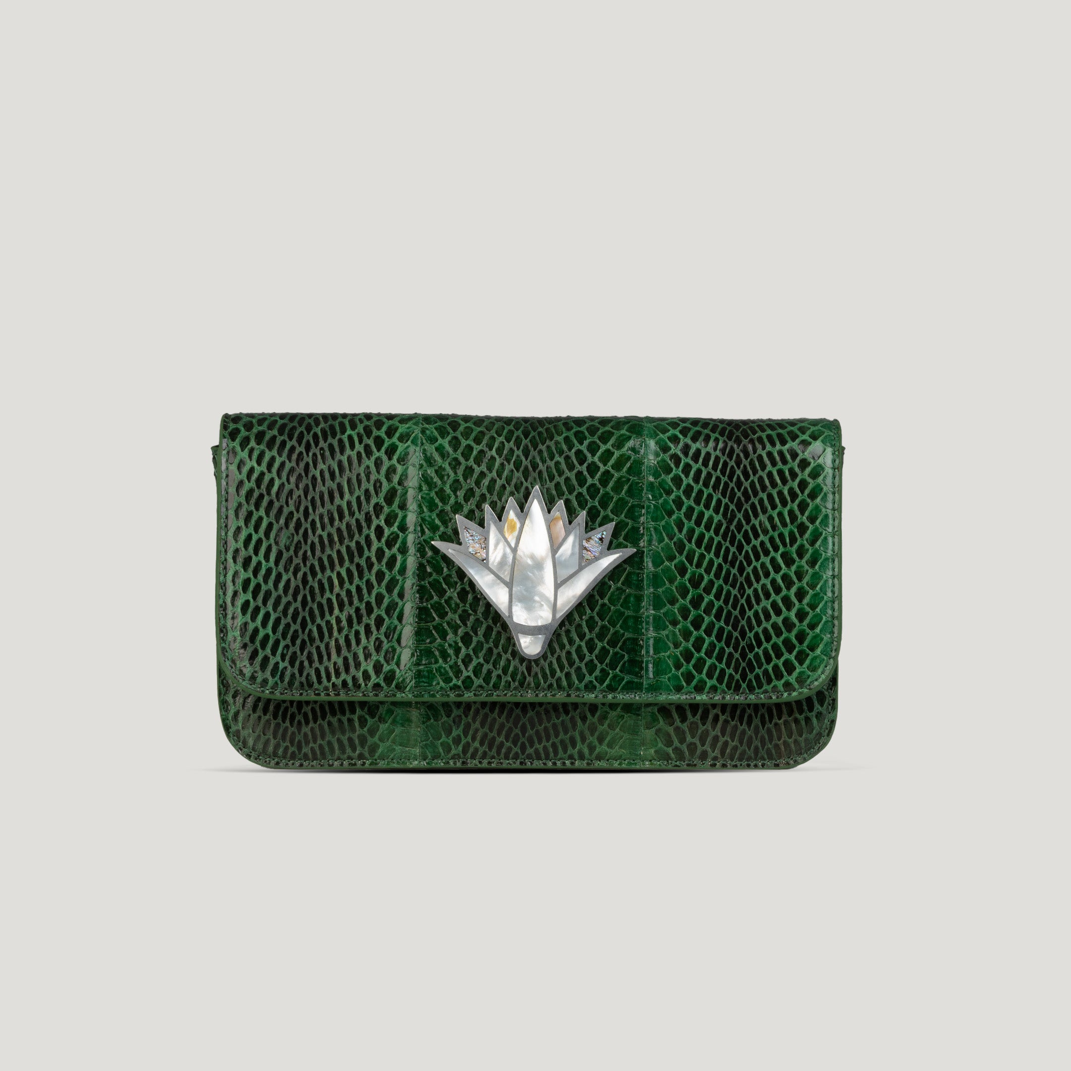 Snake skin women clutch crossbody bag made in Egypt