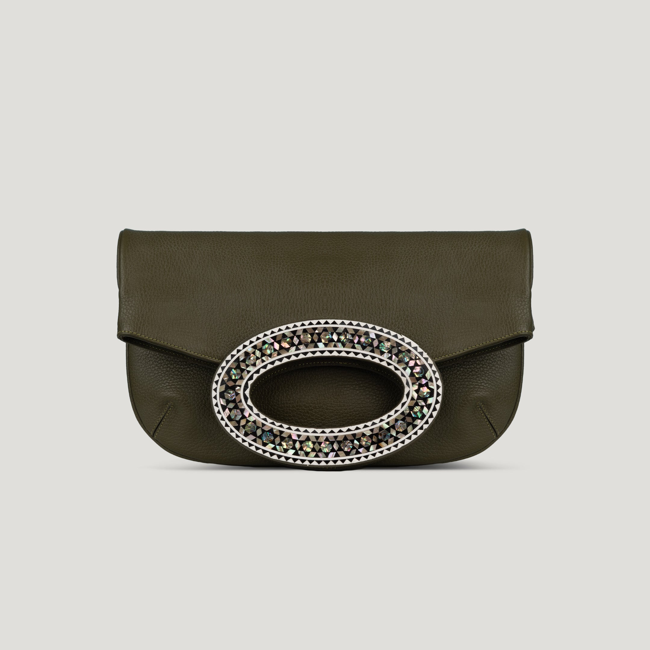 buy leather purse bag sadafin olive colour