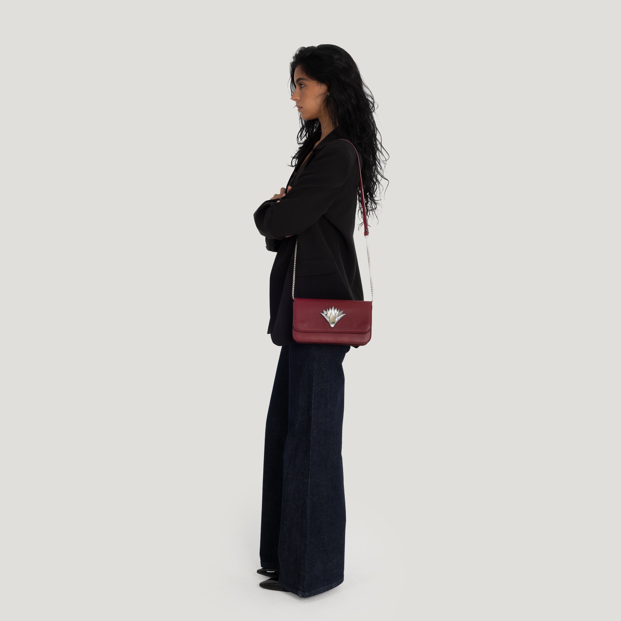 Signature Lotus in Safiano Leather