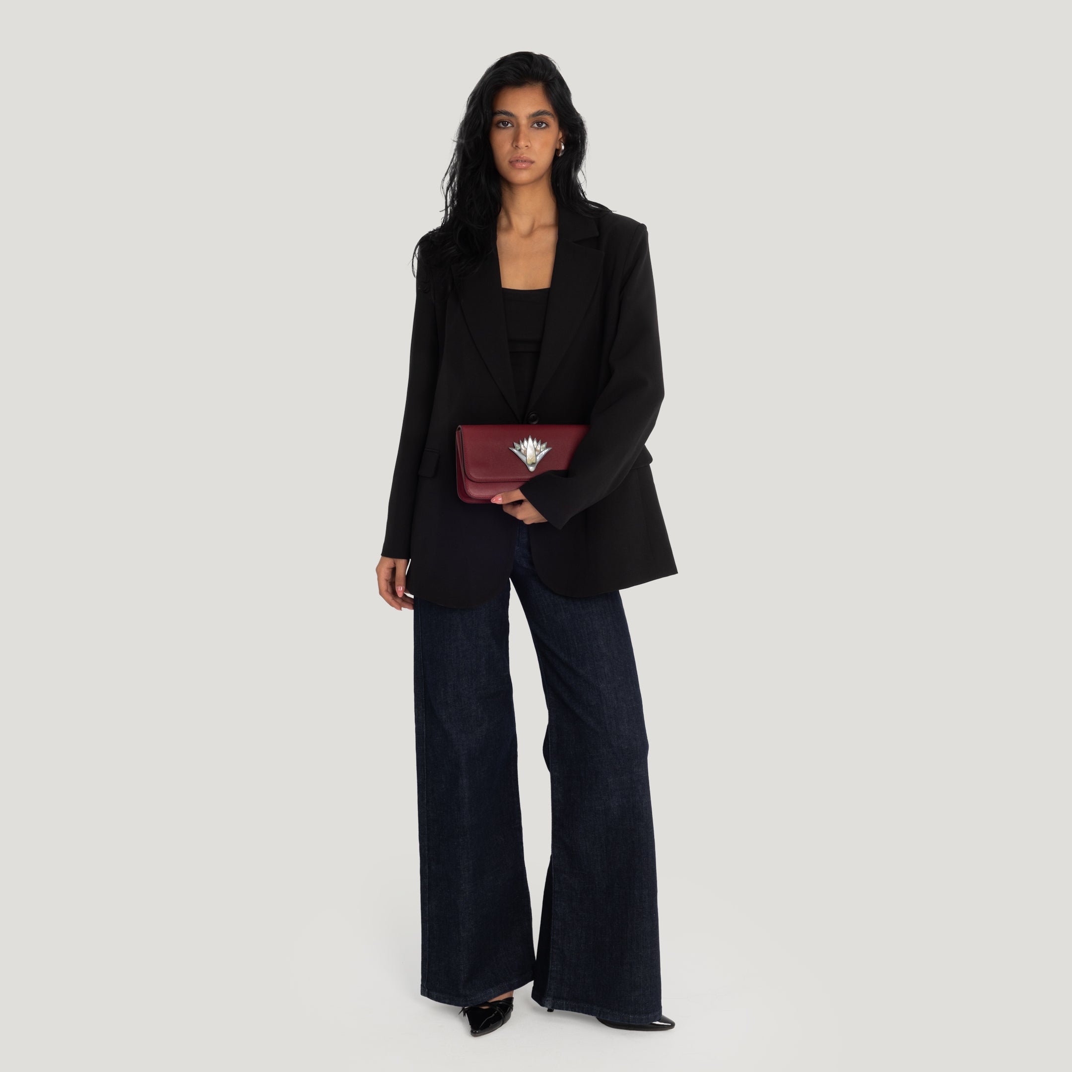 Signature Lotus in Safiano Leather