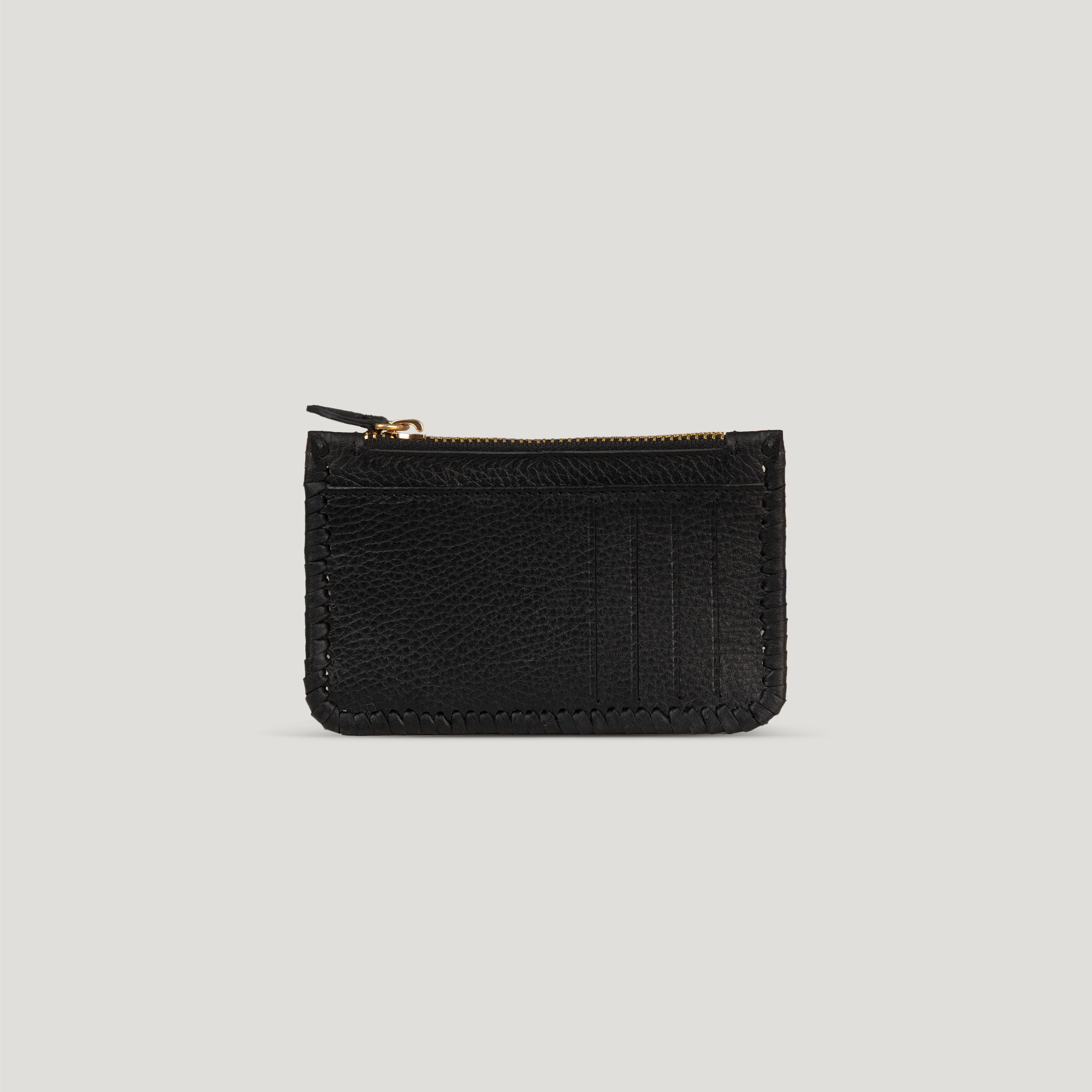 black woven card-holder wallet nuniz