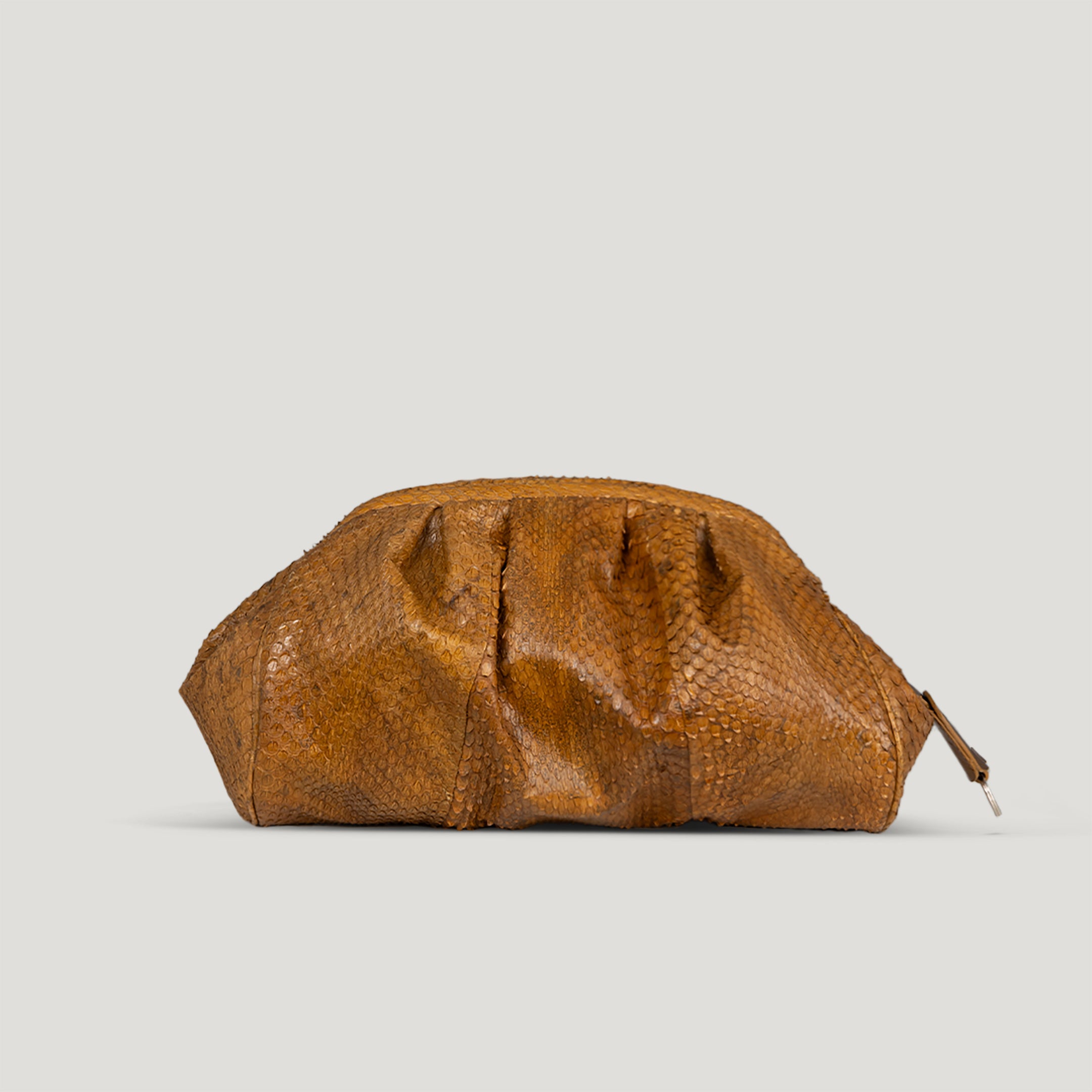 brown leather clutch bag cairo nuniz 