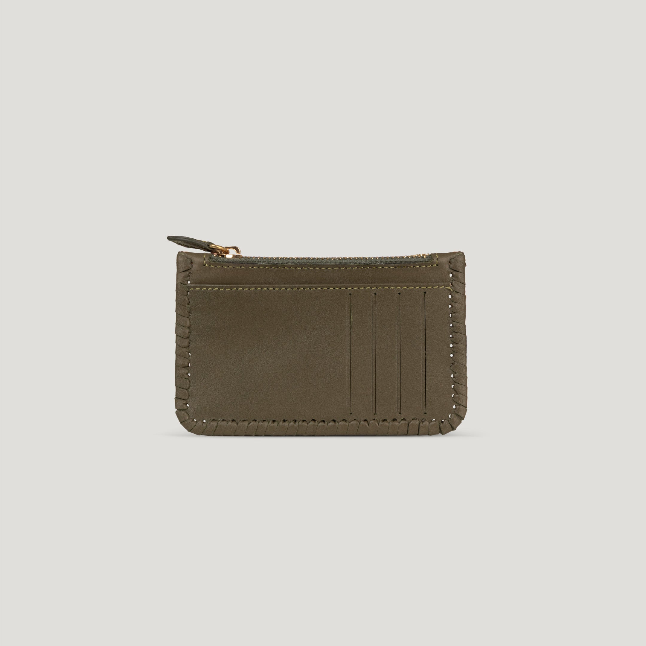 card holder wallet olive colour leather