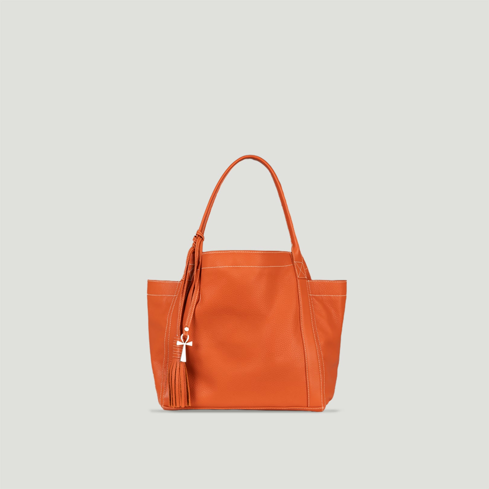 corniche nuniz leather orange shoulder bag