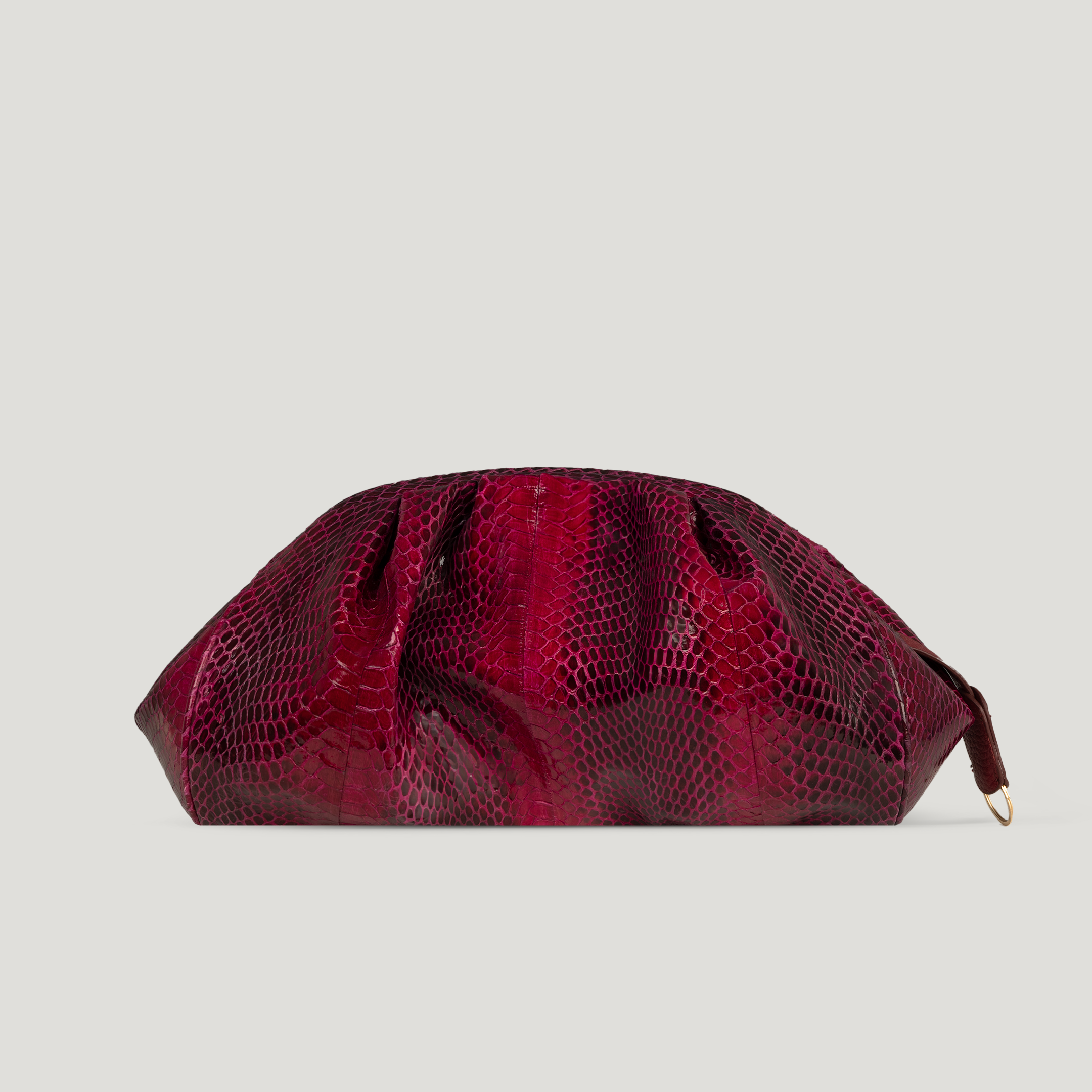 fushia red clutch purse snakeskin bag