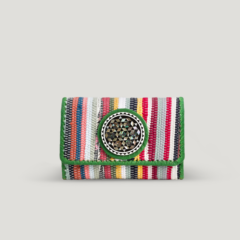 handmade woman clutch purse green