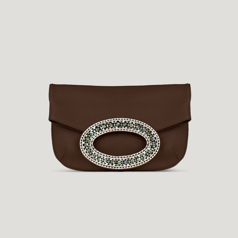 dark brown leather purse bag sadafin design nuniz